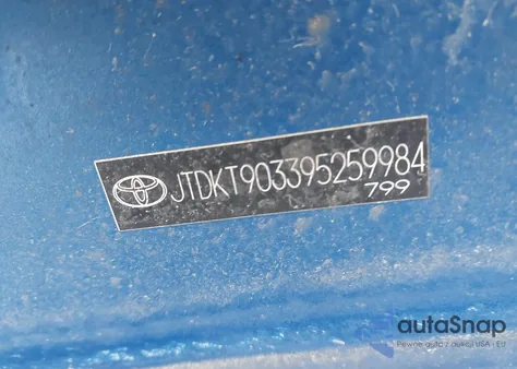 2009 Toyota Yaris из США, поврежденный, VIN JTDKT903395259984